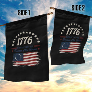 1776 Land of the Free Distressed Arch Graphic Garden Flag Vintage Betsy Ross American Flag Stars Retro Patriotic TS02 Print Your Wear