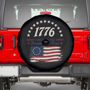 1776 Land of the Free Distressed Arch Graphic Spare Tire Cover Vintage Betsy Ross American Flag Stars Retro Patriotic TS02 Black Print Your Wear