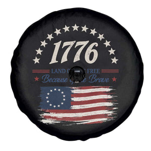 1776 Land of the Free Distressed Arch Graphic Spare Tire Cover Vintage Betsy Ross American Flag Stars Retro Patriotic TS02 Print Your Wear