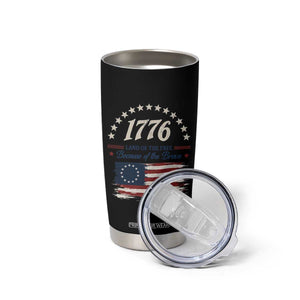 1776 Land of the Free Distressed Arch Graphic Tumbler Cup Vintage Betsy Ross American Flag Stars Retro Patriotic TS02 Print Your Wear