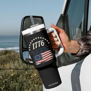 1776 Land of the Free Distressed Arch Graphic Tumbler With Handle Vintage Betsy Ross American Flag Stars Retro Patriotic TS02 Print Your Wear