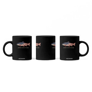 America 250th Anniversary Patriotic Fish Graphic Coffee Mug American Flag Salmon Trout Fishing 1776 to 2026 Semiquincentennial TS02 Print Your Wear