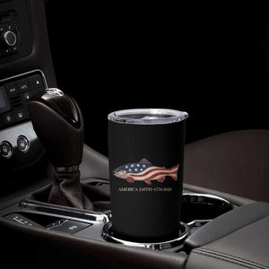America 250th Anniversary Patriotic Fish Graphic Tumbler Cup American Flag Salmon Trout Fishing 1776 to 2026 Semiquincentennial TS02 Print Your Wear