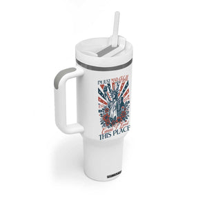 I'm Just Mad As Hell Cause I Love This Place Tumbler With Handle Vintage Statue of Liberty Patriotic Retro Flora TS02 Print Your Wear