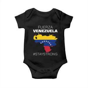 Fuerza Venezuela Strong Solidarity Baby Onesie Hope Support Venezuelan Patriotic Flag Map