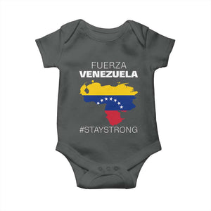 Fuerza Venezuela Strong Solidarity Baby Onesie Hope Support Venezuelan Patriotic Flag Map