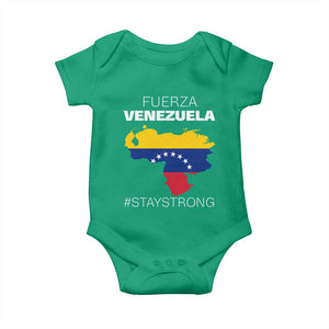 Fuerza Venezuela Strong Solidarity Baby Onesie Hope Support Venezuelan Patriotic Flag Map