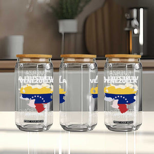 Fuerza Venezuela Strong Solidarity Glass Can Hope Support Venezuelan Patriotic Flag Map TS02 Print Your Wear