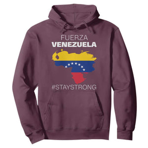 Fuerza Venezuela Strong Solidarity Hoodie Hope Support Venezuelan Patriotic Flag Map