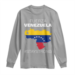 Fuerza Venezuela Strong Solidarity Long Sleeve Shirt Hope Support Venezuelan Patriotic Flag Map