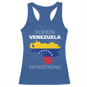 Fuerza Venezuela Strong Solidarity Racerback Tank Top Hope Support Venezuelan Patriotic Flag Map