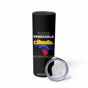 Fuerza Venezuela Strong Solidarity Skinny Tumbler Hope Support Venezuelan Patriotic Flag Map TS02 Print Your Wear