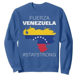 Fuerza Venezuela Strong Solidarity Sweatshirt Hope Support Venezuelan Patriotic Flag Map