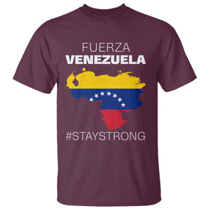 Fuerza Venezuela Strong Solidarity T Shirt Hope Support Venezuelan Patriotic Flag Map