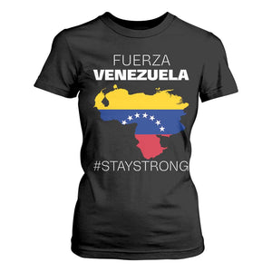 Fuerza Venezuela Strong Solidarity T Shirt For Women Hope Support Venezuelan Patriotic Flag Map