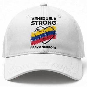 Venezuela Strong Pray and Support Baseball Cap Solidarity Patriotic Venezuelan Flag Map Heart