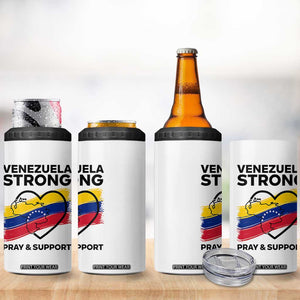 Venezuela Strong Pray and Support 4 in 1 Can Cooler Tumbler Solidarity Patriotic Venezuelan Flag Map Heart TS02 Print Your Wear