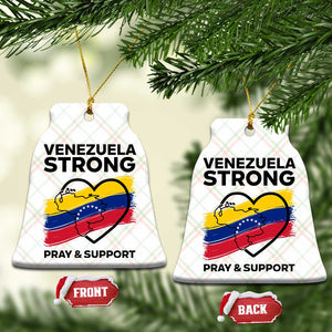 Venezuela Strong Pray and Support Ceramic Ornament Solidarity Patriotic Venezuelan Flag Map Heart