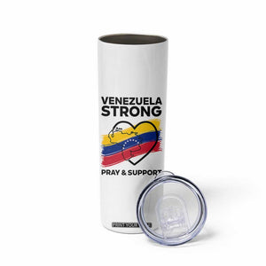 Venezuela Strong Pray and Support Skinny Tumbler Solidarity Patriotic Venezuelan Flag Map Heart TS02 Print Your Wear