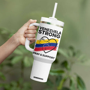Venezuela Strong Pray and Support Tumbler With Handle Solidarity Patriotic Venezuelan Flag Map Heart TS02 Print Your Wear