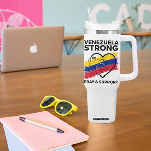 Venezuela Strong Pray and Support Tumbler With Handle Solidarity Patriotic Venezuelan Flag Map Heart TS02 Print Your Wear