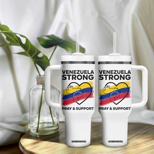 Venezuela Strong Pray and Support Tumbler With Handle Solidarity Patriotic Venezuelan Flag Map Heart TS02 Print Your Wear