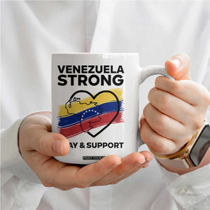 Venezuela Strong Pray and Support Coffee Mug Solidarity Patriotic Venezuelan Flag Map Heart TS02 Print Your Wear