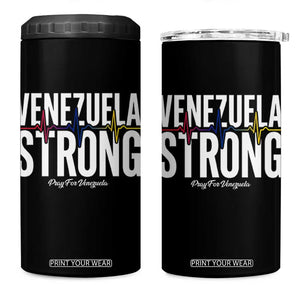 Venezuela Strong Venezuelan Heartbeat 4 in 1 Can Cooler Tumbler Solidarity Resilience Hope and Prayer TS02 One Size: 16 oz Black Print Your Wear