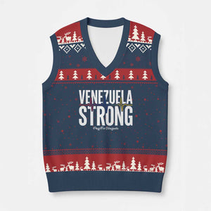 Venezuela Strong Venezuelan Heartbeat V-Neck Knit Sweater Vest Solidarity Resilience Hope and Prayer