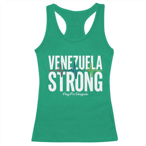 Venezuela Strong Venezuelan Heartbeat Racerback Tank Top Solidarity Resilience Hope and Prayer