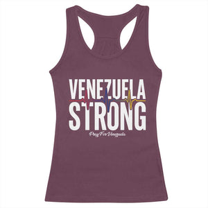 Venezuela Strong Venezuelan Heartbeat Racerback Tank Top Solidarity Resilience Hope and Prayer