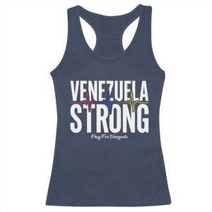 Venezuela Strong Venezuelan Heartbeat Racerback Tank Top Solidarity Resilience Hope and Prayer