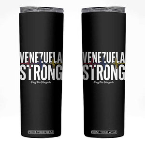 Venezuela Strong Venezuelan Heartbeat Skinny Tumbler Solidarity Resilience Hope and Prayer TS02 Black Print Your Wear