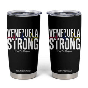 Venezuela Strong Venezuelan Heartbeat Tumbler Cup Solidarity Resilience Hope and Prayer TS02 Black Print Your Wear
