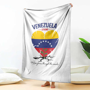 Venezuela Strong Healing Support Throw Blanket Hope Grows Through Cracks Venezuelan Flag Heart