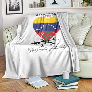 Venezuela Strong Healing Support Throw Blanket Hope Grows Through Cracks Venezuelan Flag Heart