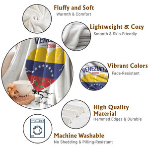 Venezuela Strong Healing Support Throw Blanket Hope Grows Through Cracks Venezuelan Flag Heart