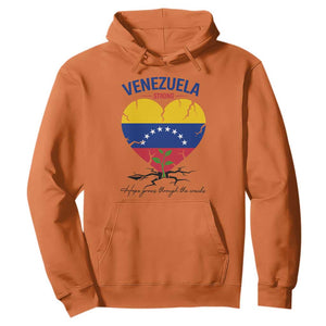 Venezuela Strong Healing Support Hoodie Hope Grows Through Cracks Venezuelan Flag Heart
