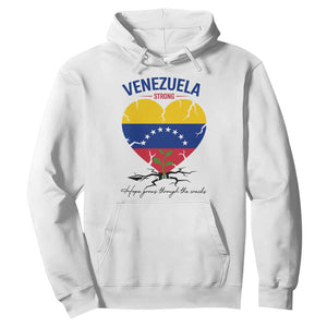 Venezuela Strong Healing Support Hoodie Hope Grows Through Cracks Venezuelan Flag Heart