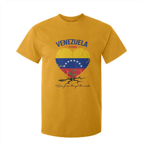 Venezuela Strong Healing Support T Shirt For Kid Hope Grows Through Cracks Venezuelan Flag Heart