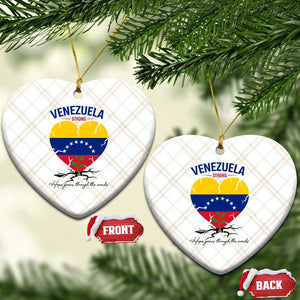 Venezuela Strong Healing Support Ceramic Ornament Hope Grows Through Cracks Venezuelan Flag Heart