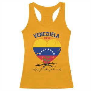 Venezuela Strong Healing Support Racerback Tank Top Hope Grows Through Cracks Venezuelan Flag Heart