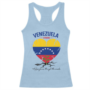 Venezuela Strong Healing Support Racerback Tank Top Hope Grows Through Cracks Venezuelan Flag Heart