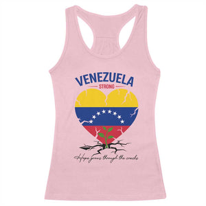 Venezuela Strong Healing Support Racerback Tank Top Hope Grows Through Cracks Venezuelan Flag Heart