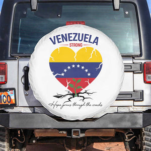 Venezuela Strong Healing Support Spare Tire Cover Hope Grows Through Cracks Venezuelan Flag Heart