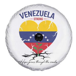 Venezuela Strong Healing Support Spare Tire Cover Hope Grows Through Cracks Venezuelan Flag Heart