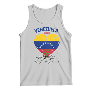 Venezuela Strong Healing Support Tank Top Hope Grows Through Cracks Venezuelan Flag Heart
