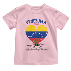Venezuela Strong Healing Support Toddler T Shirt Hope Grows Through Cracks Venezuelan Flag Heart