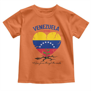 Venezuela Strong Healing Support Toddler T Shirt Hope Grows Through Cracks Venezuelan Flag Heart