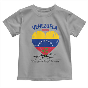 Venezuela Strong Healing Support Toddler T Shirt Hope Grows Through Cracks Venezuelan Flag Heart